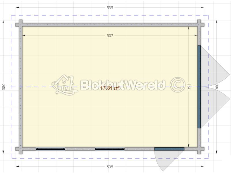 Houten garage Noord-Holland 3,2×5,2m 44mm